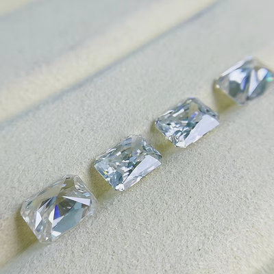VVS 1ct Vermorzeld ijs Radiant Cut Loose Moissanite Diamant Blauw Melee Moissanite