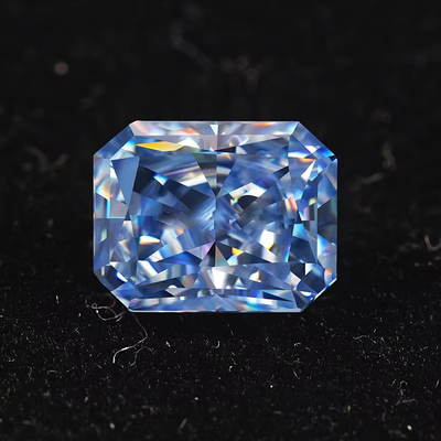 VVS 1ct Vermorzeld ijs Radiant Cut Loose Moissanite Diamant Blauw Melee Moissanite