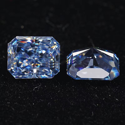VVS 1ct Vermorzeld ijs Radiant Cut Loose Moissanite Diamant Blauw Melee Moissanite