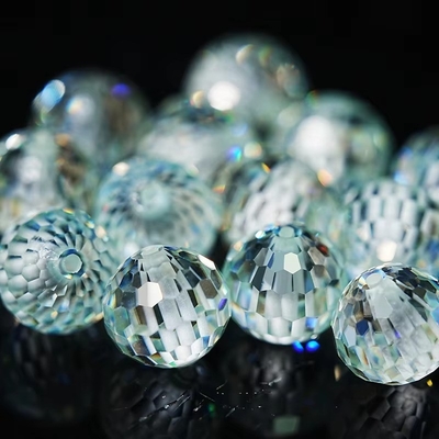 Edelsteen materiaal synthetisch laboratorium gemaakt ronde blauwe moissanite kraal voor juwelen maken
