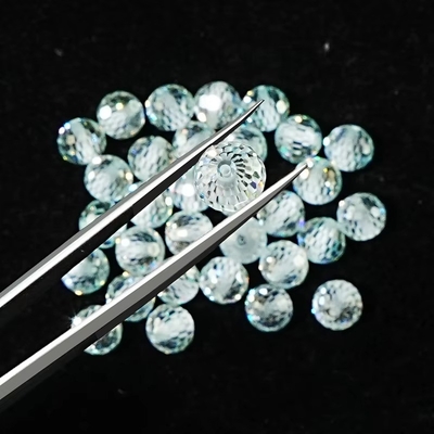 Edelsteen materiaal synthetisch laboratorium gemaakt ronde blauwe moissanite kraal voor juwelen maken
