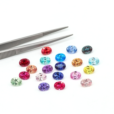 Gekleurde 6*8 mm ovaal gesneden Lab gegroeide Diamant 22 Multi kleur 1,5ct Saffiraat Rubyn smaragd losse edelsteen