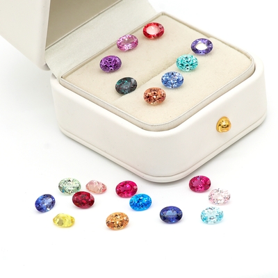 Gekleurde 6*8 mm ovaal gesneden Lab gegroeide Diamant 22 Multi kleur 1,5ct Saffiraat Rubyn smaragd losse edelsteen