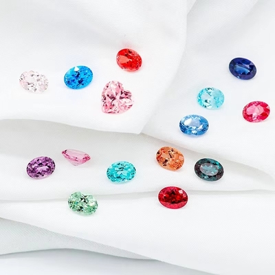 Gekleurde 6*8 mm ovaal gesneden Lab gegroeide Diamant 22 Multi kleur 1,5ct Saffiraat Rubyn smaragd losse edelsteen