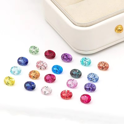 Laboratorium Groeid Jedi Bloed gekleurde Ruby Oval Briljante Snijding Gecertificeerd Laboratorium Gemaakt Ruby