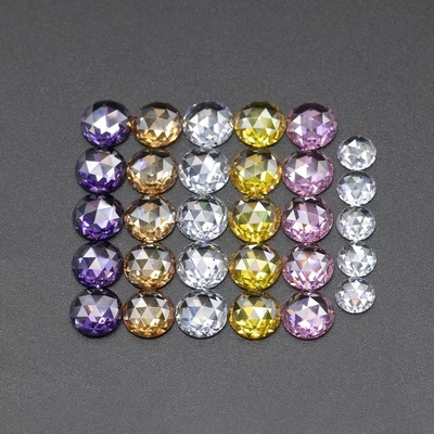 Roos gesneden kubische zirconia moissanite ronde briljante gesneden edelsteen warmtebehandeling toegepast