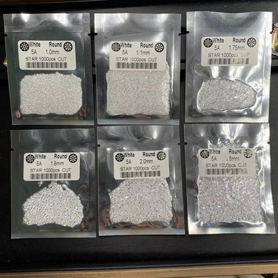 5A Kwaliteit 1000 stuks/zak 1 mm - 3,0 mm Steen Edelstenen Witte Kubische Zirconia Voor Juwelen