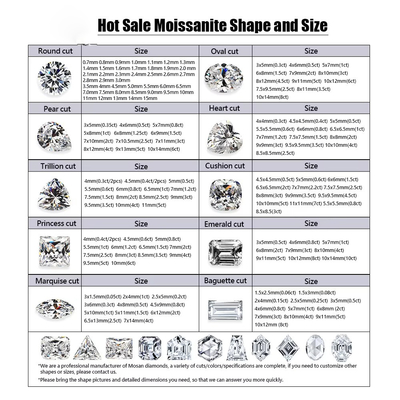 Oval Brilliant Cut Loose Moissanite Diamant 3*5mm-10*14mm Kleine grootte Voor juwelen maken