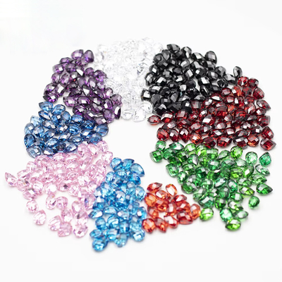 Roze Granaat Groen Wit Oranje Blauw Edelstenen Peervorm Dubbele Schildpad Gezichtelijke Kubische Zirconia