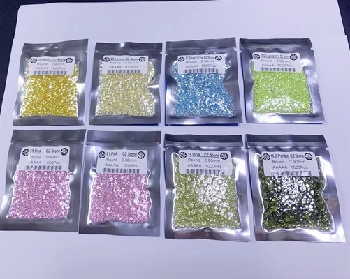 0.8mm 2mm 2.8mm Groen Roze Blauwe Kleur Moissanite Klasse 3A 5A Kleine Grootte CZ Kubische Zirconia