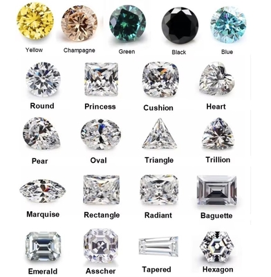 Prinses Groen Geel Roze Moissanite Steen VVS Loose Kussen Mosanita Diamant roosgoud moissanite verlovingsringen