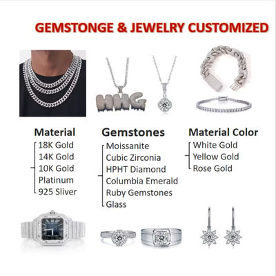 Groothandel mossanite Pass Diamant Test GRA Stones D Kleur Ronde Vorm Diamant Losse Moissanite moissanite hoop oorbellen