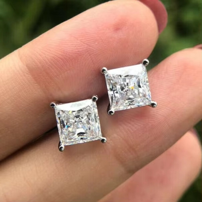 Stud oorbellen Moissanite Diamant Hart Prinses Asscher Kussen Ronde Briljant Gesneden Charles VVS losse edelsteen