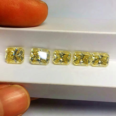 Levendige gele Moissanite Gem Radiant Cut GRA VVS Losse Mosanite Diamant Voor Goud Ring