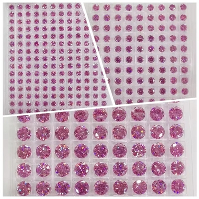 GRA-certificaat Roze kleur 3 mm tot 12 mm Moissanite Diamant VVS1 Ronde Briljante los gesneden Moissanite stenen