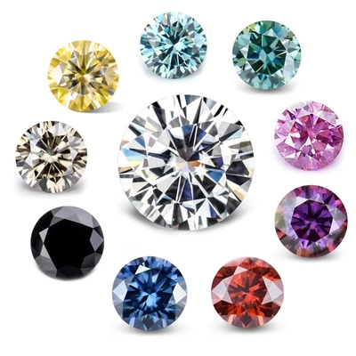Groothandel GRA Moissanite Grijs Roze Geel Champagne Blauw Groen Ronde los gesneden moissanite diamant voor sieraden