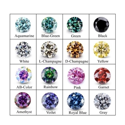 Groothandel GRA Moissanite Grijs Roze Geel Champagne Blauw Groen Ronde los gesneden moissanite diamant voor sieraden