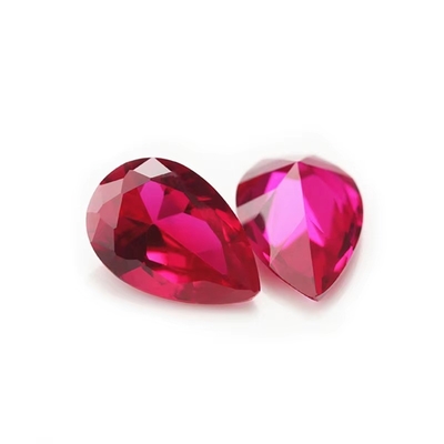 Vintage Style Ruby Moissanite Synthetische Korund Perenvorm 2x3mm Tot 10x14mm losse edelsteen Voor sieraden maken