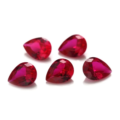 Vintage Style Ruby Moissanite Synthetische Korund Perenvorm 2x3mm Tot 10x14mm losse edelsteen Voor sieraden maken