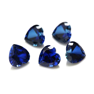 Edelstenen losse Edelsteen Hart gesneden 3x3mm tot 10x10mm 33# 34# Blauwe saffier Synthetische stenen