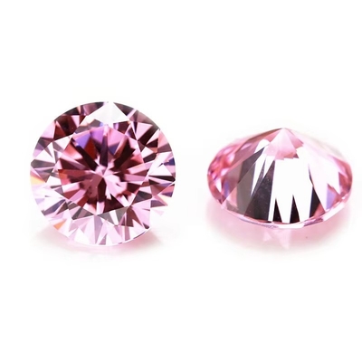 3A Kwaliteit Roze Kleur Groothandel losse edelstenen Ronde vorm 2mm 3mm Synthetische Kubische Zirconia Custom Moissanite voor hanger