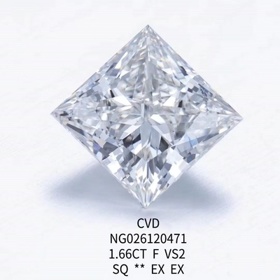 IGI Certificaat NGIC Lab Groeide Diamant Prinses Vierkant Snij 1.66ct F VS2 Losse Hpht Cvd Diamant Moissanite
