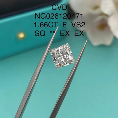 IGI Certificaat NGIC Lab Groeide Diamant Prinses Vierkant Snij 1.66ct F VS2 Losse Hpht Cvd Diamant Moissanite