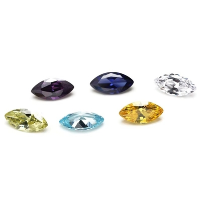 30 Kleuren CZ Stones Marquise Cut 3x1.5mm Synthetische kubische zirconia voor sieraden maken