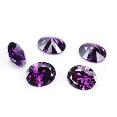 8x6mm losse edelsteen Europese machine gesneden Amethyst Kleur Ovale vorm Synthetische kubische Zirconia Zwart