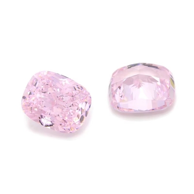 4k Iced Cut Cz Stones Roze Kleur Kussenvorm 7x6mm 10x8mm losse edelsteen synthetische kubische zirconia