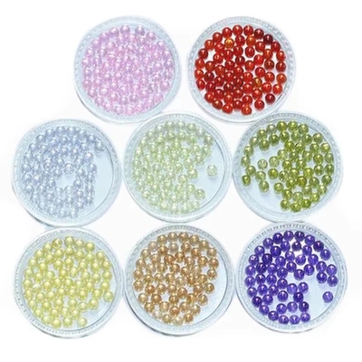 Rondbal Granaat Peridot Roze Kleuren CZ Kralen Synthetische Kubische Zirconia losse edelsteen Voor Diamanten Oornappen