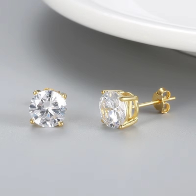 Koreaanse mode oorbellen Juwelen 925 Sterling zilver klassieke enkele diamant oorbellen 2-10mm Zirconia stud oorbellen voor vrouwen
