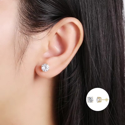 Koreaanse mode oorbellen Juwelen 925 Sterling zilver klassieke enkele diamant oorbellen 2-10mm Zirconia stud oorbellen voor vrouwen