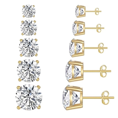 Koreaanse mode oorbellen Juwelen 925 Sterling zilver klassieke enkele diamant oorbellen 2-10mm Zirconia stud oorbellen voor vrouwen