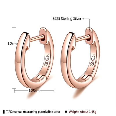 Goudgeplatte 925 Sterling zilver plain manchet oorbel Goud Vermeil Hoop Huggie Kleine stud oorbellen Vrouwen Juwelen