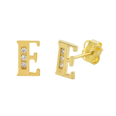 Mode studs Sterling zilver Initiële oorbellen Aanpassen Juwelen 18K Goud geplatte mode brief oorbel