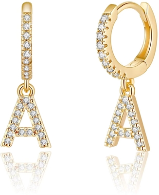 Mode studs Sterling zilver Initiële oorbellen Aanpassen Juwelen 18K Goud geplatte mode brief oorbel