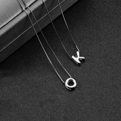 Mode Minimalist Juwelen 925 Sterling zilver Simpel Ketting 26 Alfabet Letter Kettingen Voor Vrouwen