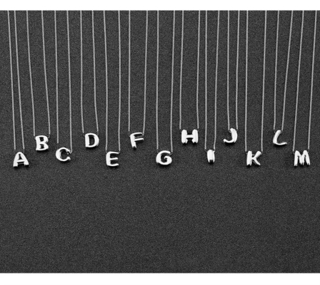 Mode Minimalist Juwelen 925 Sterling zilver Simpel Ketting 26 Alfabet Letter Kettingen Voor Vrouwen