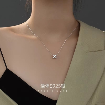 Mode Minimalist Juwelen 925 Sterling zilver Simpel Ketting 26 Alfabet Letter Kettingen Voor Vrouwen