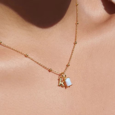 18k goud 925 sterling zilver metaal 26 alfabet initialen charme ketting