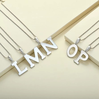 925 Sterling zilver alfabet letters halsketting hanger gepersonaliseerde initiële charmes sieraden