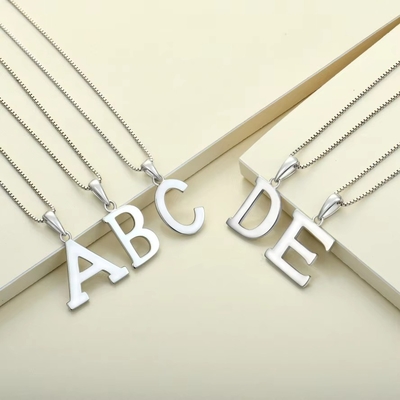 925 Sterling zilver alfabet letters halsketting hanger gepersonaliseerde initiële charmes sieraden