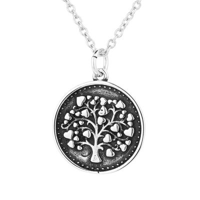 14.4in 10g Chroker Sterling Silver Necklace X18 Boom van het Levenstegenhanger