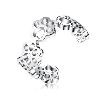 De Mannen en de Vrouwenringen van de huisdierenpoot S925 Sterling Silver Opening Ring Fashion