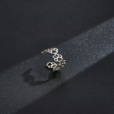 De Mannen en de Vrouwenringen van de huisdierenpoot S925 Sterling Silver Opening Ring Fashion