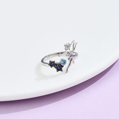 0.08oz 21.1mm Vrije Open Zilveren de Ringssgs van Sterling Silver Angel Ring Nicke