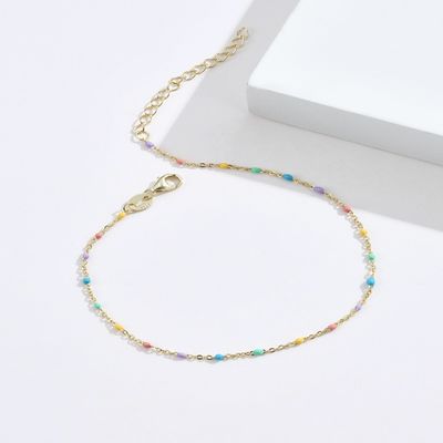 21.2cm het Zirkoonarmband S925 van 0,8 Gramsterling silver rainbow bracelet unisex