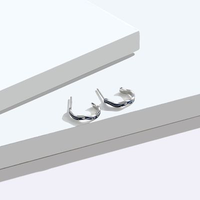 0.07oz 1.4x1.2cm Oorring van de de Maanster van Sterling Silver Jewelry Earrings Blue de In