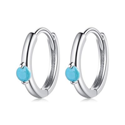 0.08oz ODM van de de Hoepeloorring van 2,3 Gramsterling silver jewelry earrings festival Groene